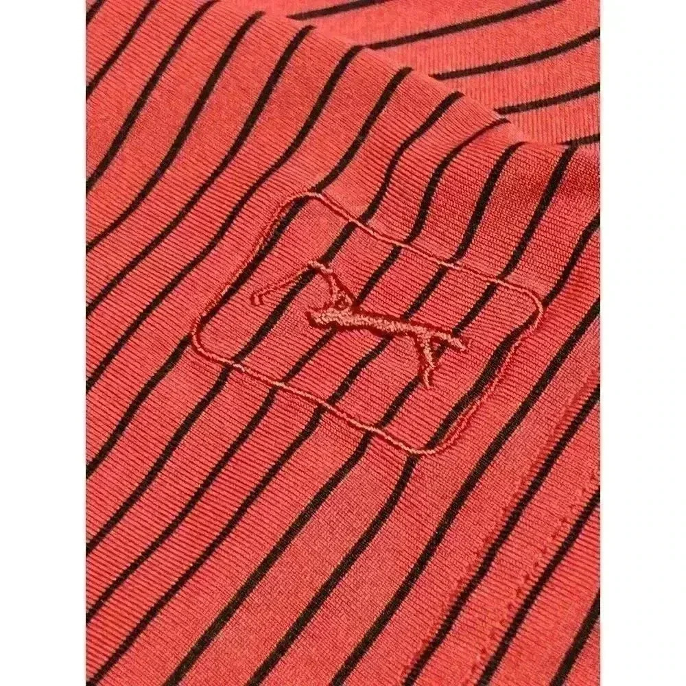 PGA Tour S Men's Polo Striped Golf Shirt Short Sleeve Red And Black Stripping - Picture 8 of 8